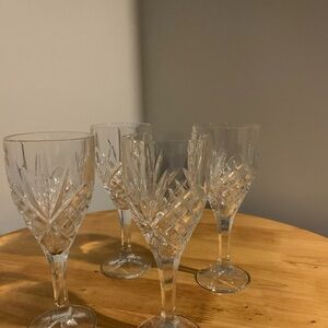 4 Godinger Shannon Crystal Water / Wine Goblets